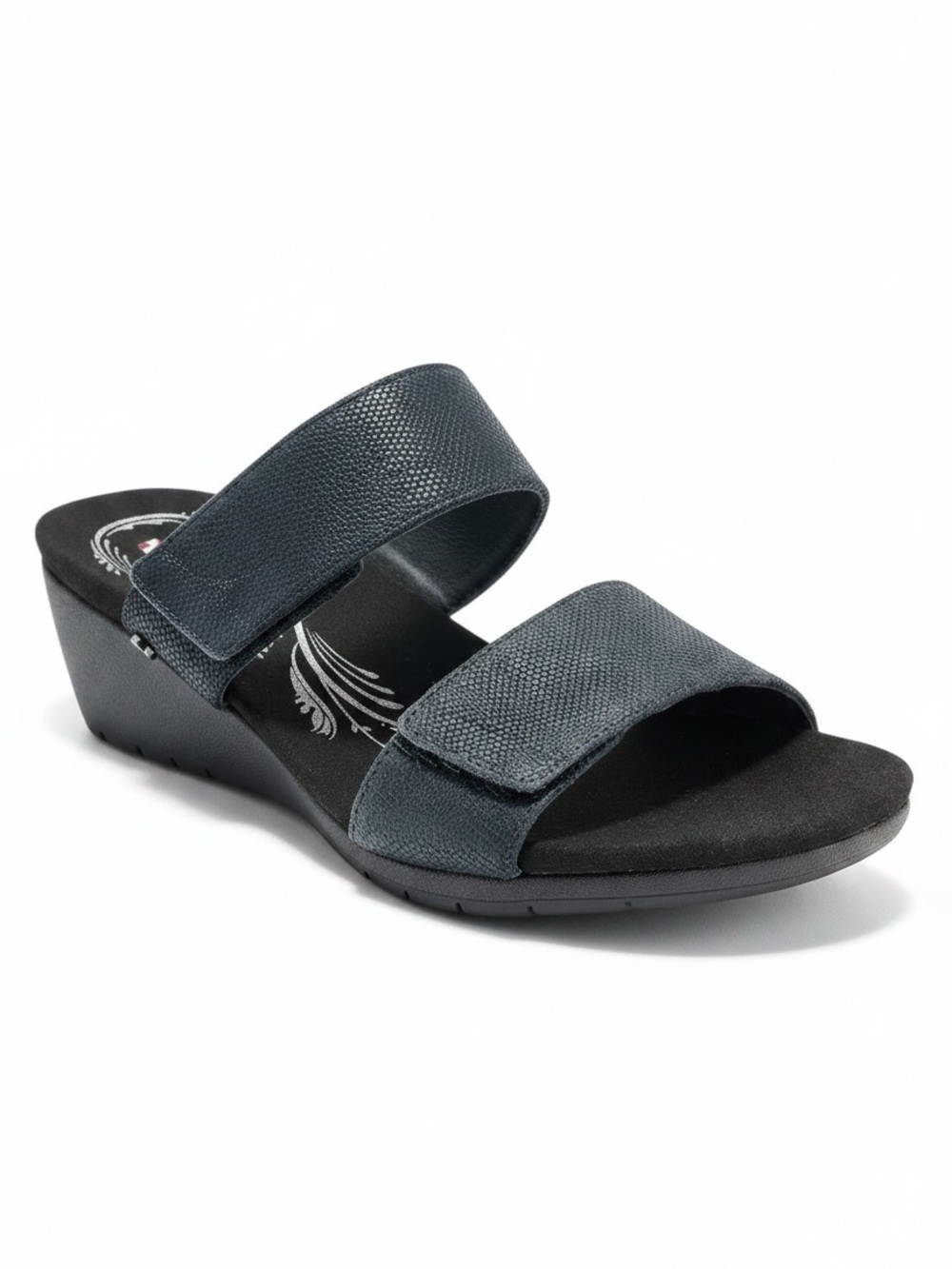Revere Rachel Cork Adjustable Wedge sandals - Sorrento Black US 7M Arch Support